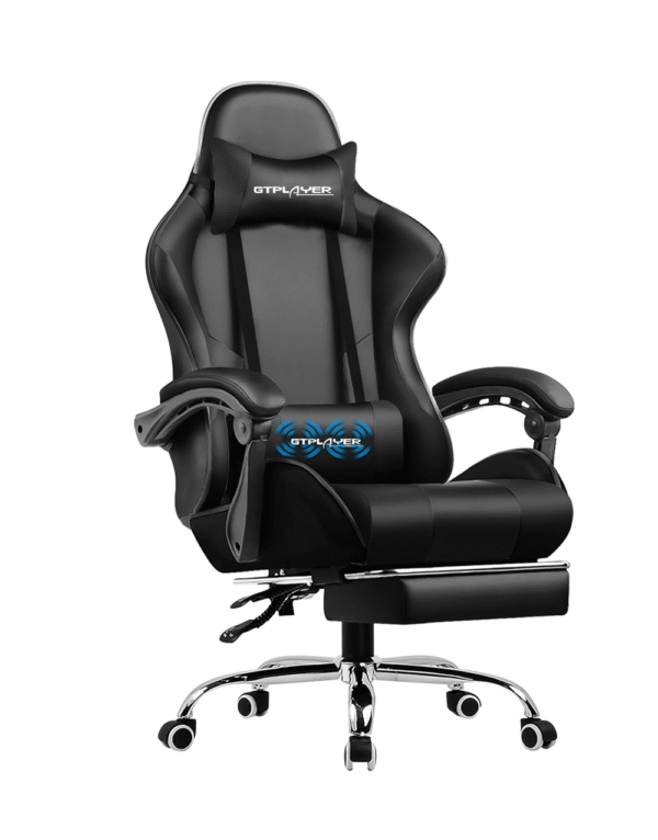 GT800A, chaise de jeu & de bureau avec repose-pieds et soutien lombaire